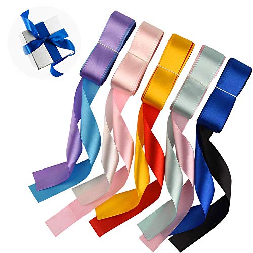 AFASOES 10 Pcs Cinta Raso Ancha Colores 4m x 25 mm cinta Colores Manualidades Cinta Regalo Raso Cinta Raso Doble Faz para Regalos, Manualidades, Costura, Decoración de Navidad, Boda, Fiestas, 40 m