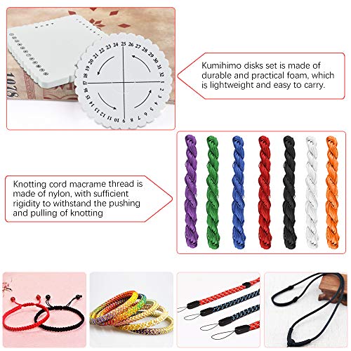 AFASOES 2 Pcs Disco Kumihimo Redondo y Cuadrado + Cuerda Trenzada 1mm, Disco Macrame Trenzado Cuerda de Poliester para Tejer para Abalorios para Hacer Pulseras y Joyas AFASOES 2 Pcs Disco Kumihimo Redondo y Cuadrado + Cuerda Trenzada 1mm, Disco Macrame Trenzado Cuerda de Poliester para Tejer para Abalorios para Hacer Pulseras y Joyas