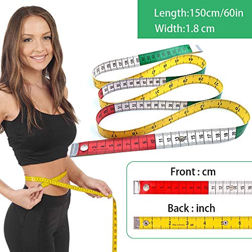 AFASOES Cinta Metrica Costura 150 cm/60 Pulgadas Cinta de Medir Pulgadas cm Cinta de Medir Ropa Cinta de Costurera Cinta Metrica Enrollable Cinta Medir Cuerpo Cinta de Sastre para Ropa Costura Cuerpo