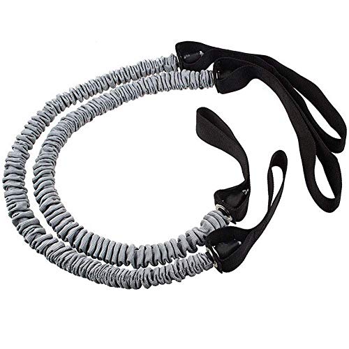 Afittel0 2Pcs / Par Ejercer Rueda Cuerda, Abdominal Multifuncional Ejercicio Fitness Rodillo para Cuerda de Tracción Twist Peso Entrenamiento Equipment - Gris + Negro, 2pcs/Pair