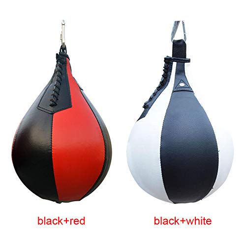 Afittel0 Bola de Boxeo de Cuero de la PU, Bolsa de Boxeo de Pera Deportiva de Boxeo Gym MMA, Bolsa Pesada de Bola de demolición, Bola giratoria de Entrenamiento giratoria Colgante