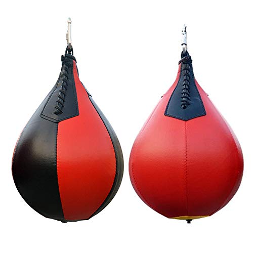 Afittel0 Bola de Boxeo de Cuero de la PU, Bolsa de Boxeo de Pera Deportiva de Boxeo Gym MMA, Bolsa Pesada de Bola de demolición, Bola giratoria de Entrenamiento giratoria Colgante