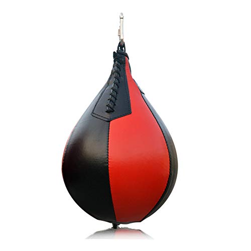 Afittel0 Bola de Boxeo de Cuero de la PU, Bolsa de Boxeo de Pera Deportiva de Boxeo Gym MMA, Bolsa Pesada de Bola de demolición, Bola giratoria de Entrenamiento giratoria Colgante