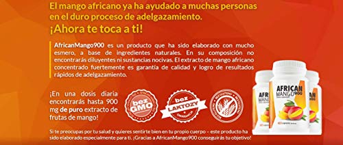AFRICAN MANGO Premium, cura para adelgazar, 2 paquetes, 2x900 mg de dosis alta de extracto de mango, quema grasa enorme, ideal quemador de grasa, supresor del apetito, produce saciedad, 120 capsulas AFRICAN MANGO Premium, cura para adelgazar, 2 paquetes, 2x900 mg de dosis alta de extracto de mango, quema grasa enorme, ideal quemador de grasa, supresor del apetito, produce saciedad, 120 capsulas
