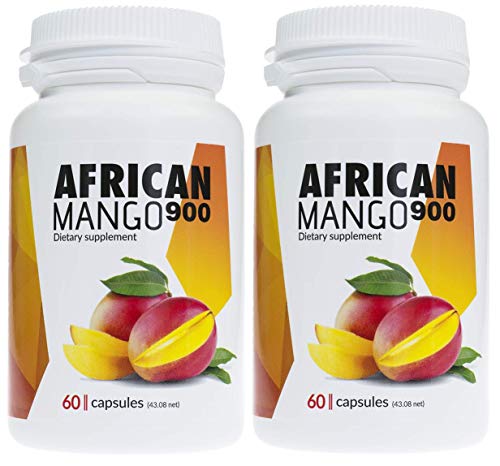 AFRICAN MANGO Premium, cura para adelgazar, 2 paquetes, 2x900 mg de dosis alta de extracto de mango, quema grasa enorme, ideal quemador de grasa, supresor del apetito, produce saciedad, 120 capsulas