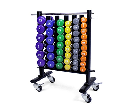 AFW 106047 106047-Rack de Mancuernas Vinilo Vertical 6l móvil, Color Acero, Talla M, Hombres, U AFW 106047 106047-Rack de Mancuernas Vinilo Vertical 6l móvil, Color Acero, Talla M, Hombres, U