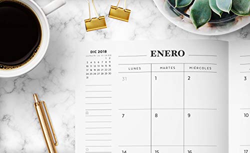 Agenda 2019: Organiza tu día - Agenda semanal 12 meses - Enero a Diciembre 2019