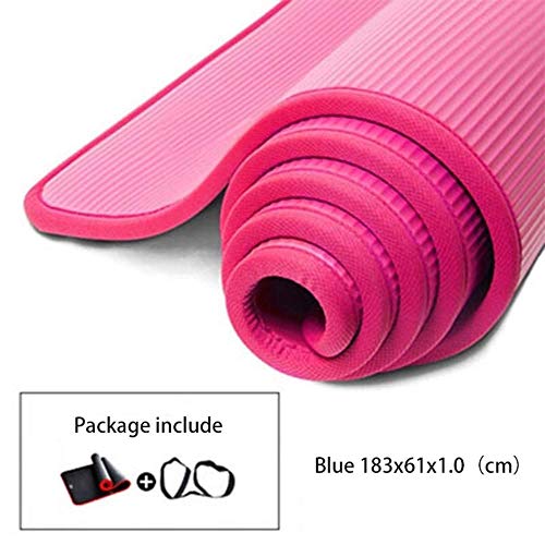 AGKupel Estera de Yoga Antideslizante Esterilla Yoga Alfombrilla de Yoga Colchoneta de Ejercicios de Viajar Colchoneta de Fitness con Correa de Transporte para Gimnasia Yoga Pilates 183 * 61 * 1.0cm