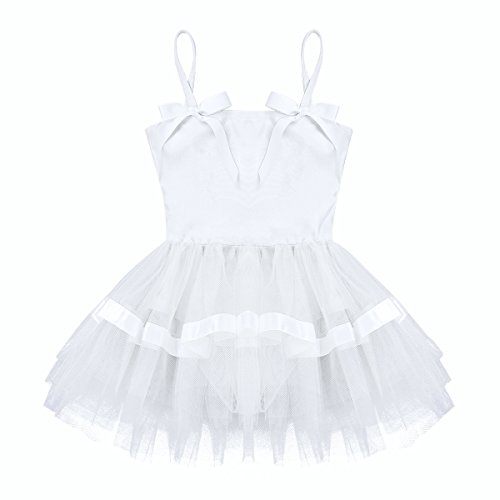 Agoky Baile de Ballet Vestido de Niña Maillot Traje de Ballet Tutú Leotardo Princess Girls Falda de Tul Traje de Carnaval Blanco A 5-6 años Agoky Baile de Ballet Vestido de Niña Maillot Traje de Ballet Tutú Leotardo Princess Girls Falda de Tul Traje de Carnaval Blanco A 5-6 años