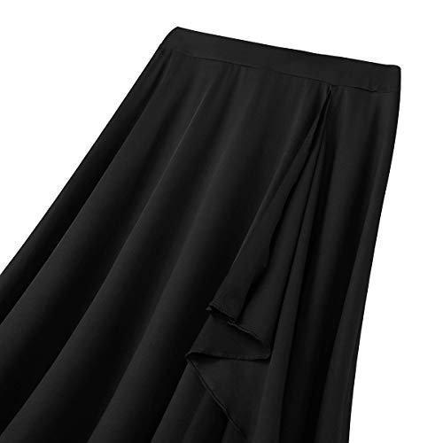 Agoky Falda Irregular de Danza para Mujer Falda Larga de Ballet Baile Flamenco Latino Tango Sevillanas Traje Falda Danza del Vientre Chica Dancewear Negro Medium Agoky Falda Irregular de Danza para Mujer Falda Larga de Ballet Baile Flamenco Latino Tango Sevillanas Traje Falda Danza del Vientre Chica Dancewear Negro Medium