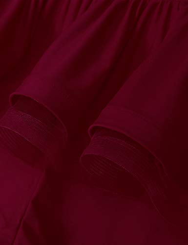 Agoky Maillot de Ballet Danza para Mujer Vestido Tutú Patinaje Artístico Sin Espalda Leotardo Mono de Gimnasia Rítmica con Volantes Traje de Bailarina Vino Rojo X-Small