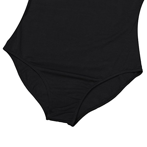 Agoky Maillot de Danza Ballet Clásico Leotardo Gimnasia para Mujer Chica Sin Mangas Elástico Mono Bodysuit Deportivo Tanque Unitard Yoga Adulto Negro M