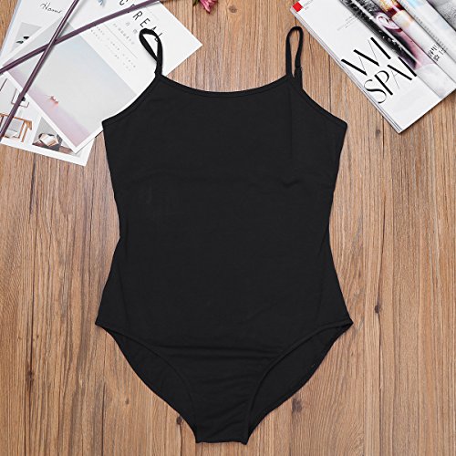 Agoky Maillot de Danza Ballet Clásico Leotardo Gimnasia para Mujer Chica Sin Mangas Elástico Mono Bodysuit Deportivo Tanque Unitard Yoga Adulto Negro M