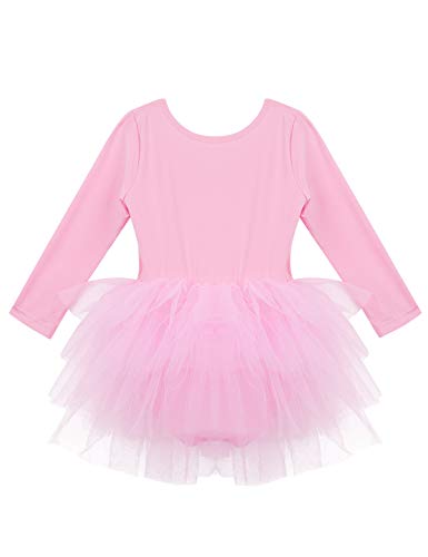 Agoky Maillot de Danza Clásica para Niña Vestido Tutú de Ballet Manga Larga Leotardo Body de Gimnasia Rítmica con Falda Disfraz Bailarina Dancewear Rosa A 5-6 años Agoky Maillot de Danza Clásica para Niña Vestido Tutú de Ballet Manga Larga Leotardo Body de Gimnasia Rítmica con Falda Disfraz Bailarina Dancewear Rosa A 5-6 años