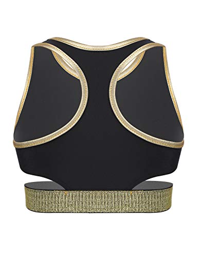 Agoky Niñas Pequeñas Ropa Deportiva Conjunto Crop Top Camiseta Corta sin Manga y Leggings para Yoga Fitness Running Negro 11-12 años