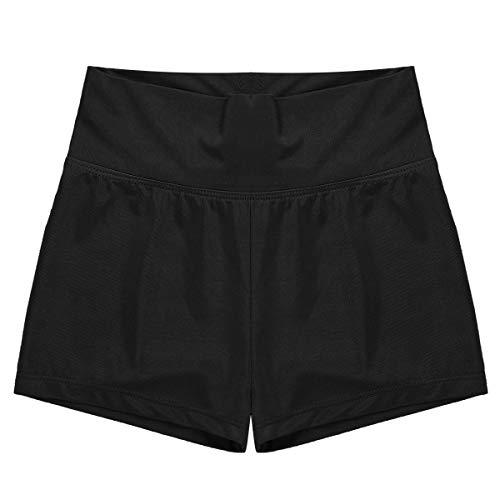 Agoky Pantalones Cortos para Niñas de Yoga Ballet Shorts Deportiva Elástica de Danza Bailarina Traje de Baño Playa Gimnasia Braguitas para Niñas 6-12 Años Negro 10 Años