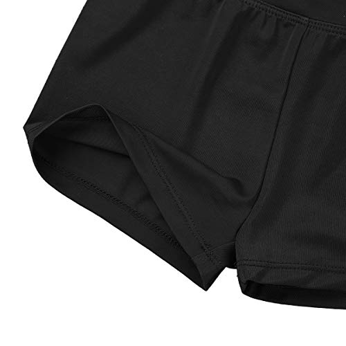 Agoky Pantalones Cortos para Niñas de Yoga Ballet Shorts Deportiva Elástica de Danza Bailarina Traje de Baño Playa Gimnasia Braguitas para Niñas 6-12 Años Negro 10 Años