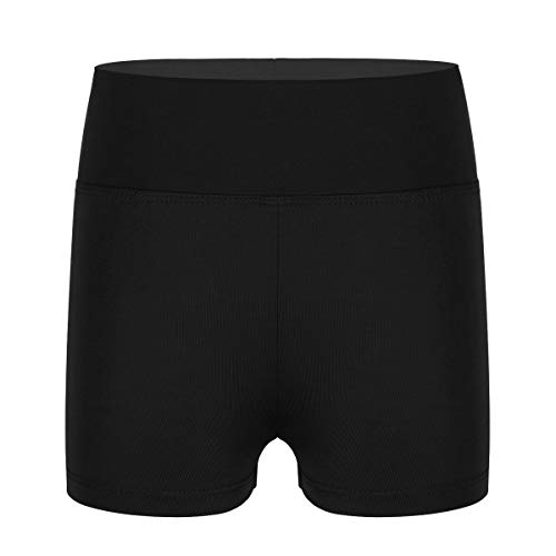 Agoky Pantalones Cortos para Niñas de Yoga Ballet Shorts Deportiva Elástica de Danza Bailarina Traje de Baño Playa Gimnasia Braguitas para Niñas 6-12 Años Negro 10 Años