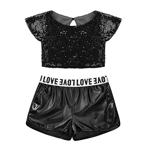 Agoky Ropa Deportiva Conjunto para Niñas Pequeñas Ropa Maillot Danza Jazz Ballet Ropa de Fiesta Actuación para Chicas Negro 4 años Agoky Ropa Deportiva Conjunto para Niñas Pequeñas Ropa Maillot Danza Jazz Ballet Ropa de Fiesta Actuación para Chicas Negro 4 años