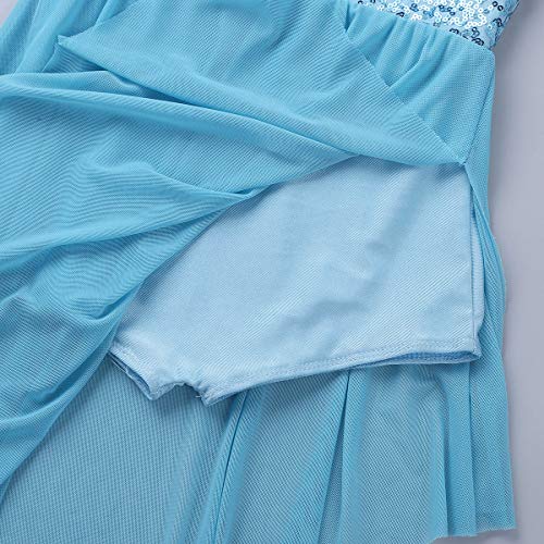 Agoky Vestido de Ballet Danza Actuación Infántil con Lentejuelas Brillantes Maillots Vestido Tutú de Espaqueti Irregular para Baile Flamengo Azul Claro 7-8 Años Agoky Vestido de Ballet Danza Actuación Infántil con Lentejuelas Brillantes Maillots Vestido Tutú de Espaqueti Irregular para Baile Flamengo Azul Claro 7-8 Años