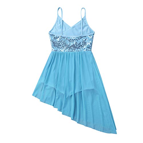 Agoky Vestido de Ballet Danza Actuación Infántil con Lentejuelas Brillantes Maillots Vestido Tutú de Espaqueti Irregular para Baile Flamengo Azul Claro 7-8 Años Agoky Vestido de Ballet Danza Actuación Infántil con Lentejuelas Brillantes Maillots Vestido Tutú de Espaqueti Irregular para Baile Flamengo Azul Claro 7-8 Años