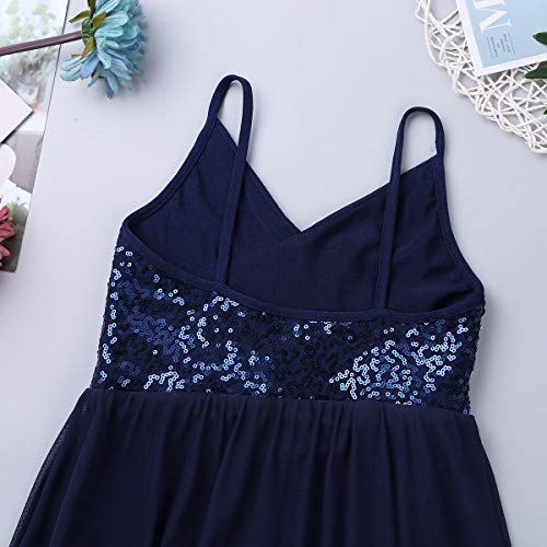 Agoky Vestido de Ballet Danza Actuación Infántil con Lentejuelas Brillantes Maillots Vestido Tutú de Espaqueti Irregular para Baile Flamengo Azul Marino 5-6 Años Agoky Vestido de Ballet Danza Actuación Infántil con Lentejuelas Brillantes Maillots Vestido Tutú de Espaqueti Irregular para Baile Flamengo Azul Marino 5-6 Años