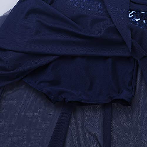 Agoky Vestido de Ballet Danza Actuación Infántil con Lentejuelas Brillantes Maillots Vestido Tutú de Espaqueti Irregular para Baile Flamengo Azul Marino 10-12 Años Agoky Vestido de Ballet Danza Actuación Infántil con Lentejuelas Brillantes Maillots Vestido Tutú de Espaqueti Irregular para Baile Flamengo Azul Marino 10-12 Años