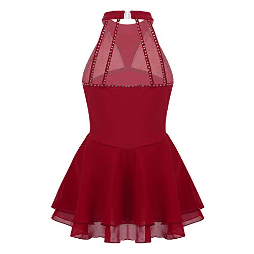 Agoky Vestido de Danza Ballet para Niña Maillot de Patinaje Artístico Diamantes Body Leotardo de Baile Gimnasia Rítmica con Falda Disfraz Bailarina Vino Rojo 12 Años Agoky Vestido de Danza Ballet para Niña Maillot de Patinaje Artístico Diamantes Body Leotardo de Baile Gimnasia Rítmica con Falda Disfraz Bailarina Vino Rojo 12 Años