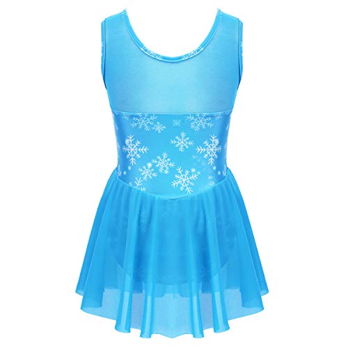 Agoky Vestido de Danza Ballet para Niña Maillot de Patinaje Artístico Gimnasia Rítmica con Falda Traje Patinadora Bailarina Disfraz Princesa Nieve Azul 9-10 Años Agoky Vestido de Danza Ballet para Niña Maillot de Patinaje Artístico Gimnasia Rítmica con Falda Traje Patinadora Bailarina Disfraz Princesa Nieve Azul 9-10 Años