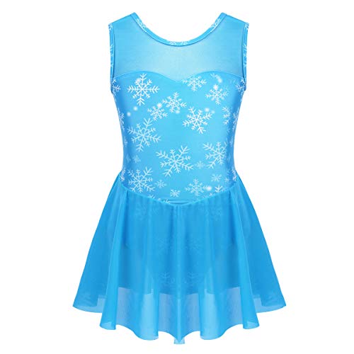 Agoky Vestido de Danza Ballet para Niña Maillot de Patinaje Artístico Gimnasia Rítmica con Falda Traje Patinadora Bailarina Disfraz Princesa Nieve Azul 9-10 Años Agoky Vestido de Danza Ballet para Niña Maillot de Patinaje Artístico Gimnasia Rítmica con Falda Traje Patinadora Bailarina Disfraz Princesa Nieve Azul 9-10 Años