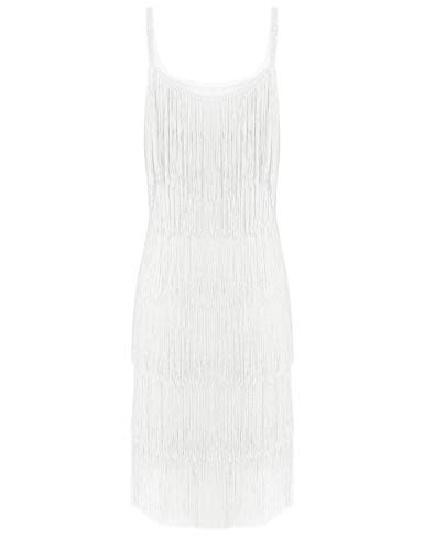 Agoky Vestido de Danza Latina Borlas para Mujer Vestido de Baile Salsa Flecos Traje de Rumba Samba Baile de Salón Vestido Fiesta Cóctel Disfraz Blanco XX-Large Agoky Vestido de Danza Latina Borlas para Mujer Vestido de Baile Salsa Flecos Traje de Rumba Samba Baile de Salón Vestido Fiesta Cóctel Disfraz Blanco XX-Large