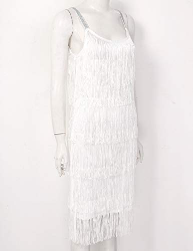 Agoky Vestido de Danza Latina Borlas para Mujer Vestido de Baile Salsa Flecos Traje de Rumba Samba Baile de Salón Vestido Fiesta Cóctel Disfraz Blanco XX-Large Agoky Vestido de Danza Latina Borlas para Mujer Vestido de Baile Salsa Flecos Traje de Rumba Samba Baile de Salón Vestido Fiesta Cóctel Disfraz Blanco XX-Large