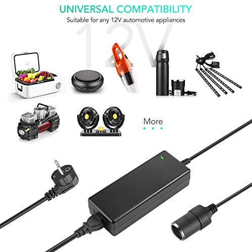 AGPTEK 12V/10A 120W Convertidor de Corriente CA a CC, Transformador 220V a 12V Adaptador de Corriente para Encendedor de Cigarrillos Automóvil AGPTEK 12V/10A 120W Convertidor de Corriente CA a CC, Transformador 220V a 12V Adaptador de Corriente para Encendedor de Cigarrillos Automóvil