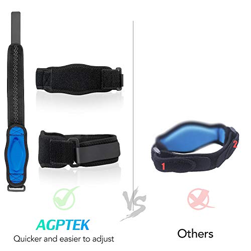 AGPTEK 2 x Cinta de Codo Tenista, Coderas de Golfista Ajustable y Antideslizante con Almohadilla EVA para Tenis, Golf, Levantamiento de Pesas, Cricket, Canotaje, Unisex