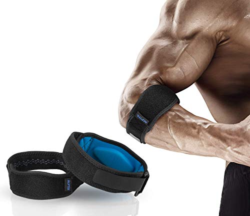 AGPTEK 2 x Cinta de Codo Tenista, Coderas de Golfista Ajustable y Antideslizante con Almohadilla EVA para Tenis, Golf, Levantamiento de Pesas, Cricket, Canotaje, Unisex AGPTEK 2 x Cinta de Codo Tenista, Coderas de Golfista Ajustable y Antideslizante con Almohadilla EVA para Tenis, Golf, Levantamiento de Pesas, Cricket, Canotaje, Unisex
