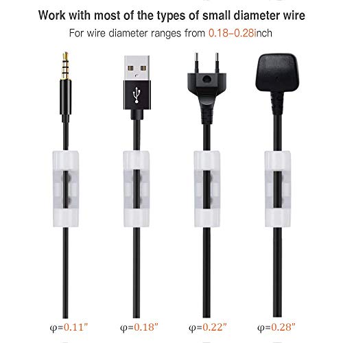 AGPTEK 30x Organizador de Cables con Tornillos y Adhesivo, Clips de Cables para Cable de USB, TV, Cargador, Audio, Abrazadera de Alambre para Mesa, Coche, Oficina, Casa, Blanco AGPTEK 30x Organizador de Cables con Tornillos y Adhesivo, Clips de Cables para Cable de USB, TV, Cargador, Audio, Abrazadera de Alambre para Mesa, Coche, Oficina, Casa, Blanco