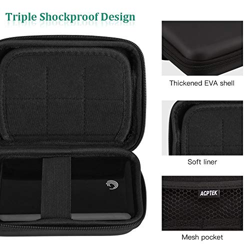 AGPTEK Funda de Disco Duro 2.5", Estuche Rígida Antigolpes con Cremallera para Disco Duro Externo Toshiba, WD My Passport, Seagate, Samsung 5T/3T, HDD, SSD, Lacie, U Disk,SD Card, USB Cable, Negro AGPTEK Funda de Disco Duro 2.5", Estuche Rígida Antigolpes con Cremallera para Disco Duro Externo Toshiba, WD My Passport, Seagate, Samsung 5T/3T, HDD, SSD, Lacie, U Disk,SD Card, USB Cable, Negro