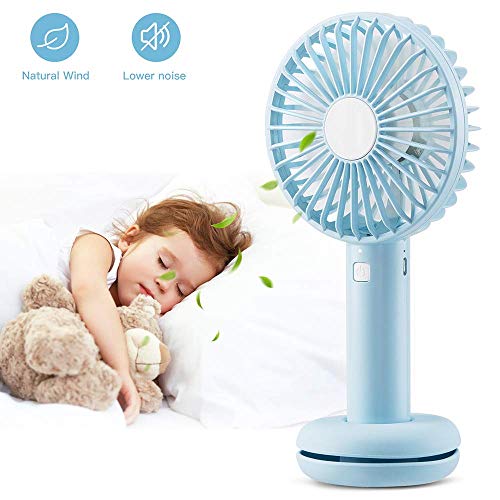 AGPTEK Mini Ventilador USB con Luz de Color, Portátil Ventilador de Mano Recargable de 2600mAh Super Silencioso para Oficina, Viajes, Azul AGPTEK Mini Ventilador USB con Luz de Color, Portátil Ventilador de Mano Recargable de 2600mAh Super Silencioso para Oficina, Viajes, Azul