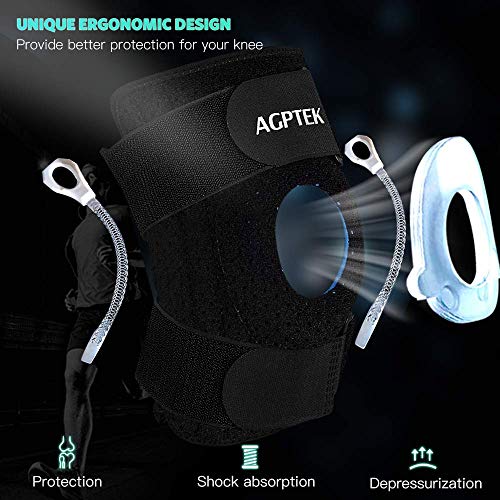 AGPTEK Profesional Rodillera Deportiva para Rótula y Menisco, Protección de Rodilla Ajustable Antideslizante de Neopreno para Correr, Crossfit, Gimnasio, Alivio Dolor AGPTEK Profesional Rodillera Deportiva para Rótula y Menisco, Protección de Rodilla Ajustable Antideslizante de Neopreno para Correr, Crossfit, Gimnasio, Alivio Dolor