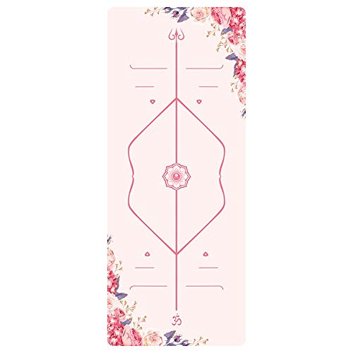 AGQZ Impresión Oscura Yoga Fitness Mat Suede TPE Antideslizante Health Yoga Flower Mat Factory Outlet Practice Esteras de Pilates con diseño único-3