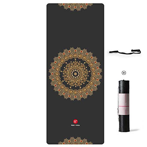 AGQZ Impresión Oscura Yoga Fitness Mat Suede TPE Antideslizante Health Yoga Flower Mat Factory Outlet Practice Esteras de Pilates con diseño único-3