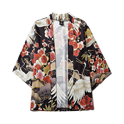 AGYE Hombres Vintage Kimono, Kimono Japonés Cardigan Hombres Verano Haori Samurai Kimonos Karate Streetwear Camisa Kimono Japones Hombres Yukata,A-S