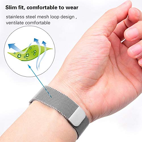 AHANGA Correa para Mi Band 4 Xiaomi Mi Band 3 Correas Metal Pulsera de Actividad Reloj Milanés Wristband Repuesto Bandas de Acero Inoxidable Agradable con Cierre magnético Cerradura Imán Pulseras AHANGA Correa para Mi Band 4 Xiaomi Mi Band 3 Correas Metal Pulsera de Actividad Reloj Milanés Wristband Repuesto Bandas de Acero Inoxidable Agradable con Cierre magnético Cerradura Imán Pulseras