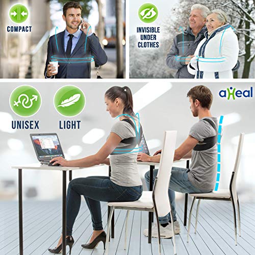 aHeal Corrector de Postura para Hombre y Mujer | Soporte para Corregir la Postura | Corsé Ortopédico para Escoliosis Cifosis | Alivio del Dolor de Espalda y Corrector de Mala Postura | Talla 2 Negro aHeal Corrector de Postura para Hombre y Mujer | Soporte para Corregir la Postura | Corsé Ortopédico para Escoliosis Cifosis | Alivio del Dolor de Espalda y Corrector de Mala Postura | Talla 2 Negro