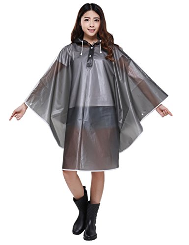 Aibrou Adulto Poncho de Lluvia Impermeable de EVA con Capa,Rápido de Poner y fácil maniobrabilidad para la Escalada,Senderismo,Camping,Ciclismo,Unisex