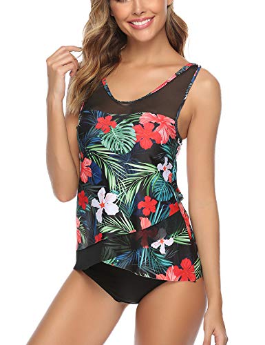 Aibrou Bañador Mujer Blouson Tankini Traje de baño Impreso/Color Sólido Camiseta sin Mangas Top y Pantalones Cortos 2 Piezas Traje de baño Adelgazante Halter Volver Traje, (Rojo Flora, XL) Aibrou Bañador Mujer Blouson Tankini Traje de baño Impreso/Color Sólido Camiseta sin Mangas Top y Pantalones Cortos 2 Piezas Traje de baño Adelgazante Halter Volver Traje, (Rojo Flora, XL)
