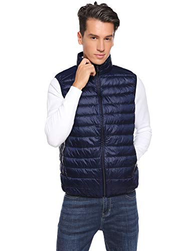 Aibrou Chaleco de Plumas para Hombre Invierno Súper Ligero Chalecos Exteriores Hombre Sin Mangas Compresible Aibrou Chaleco de Plumas para Hombre Invierno Súper Ligero Chalecos Exteriores Hombre Sin Mangas Compresible