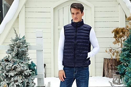 Aibrou Chaleco de Plumas para Hombre Invierno Súper Ligero Chalecos Exteriores Hombre Sin Mangas Compresible Aibrou Chaleco de Plumas para Hombre Invierno Súper Ligero Chalecos Exteriores Hombre Sin Mangas Compresible