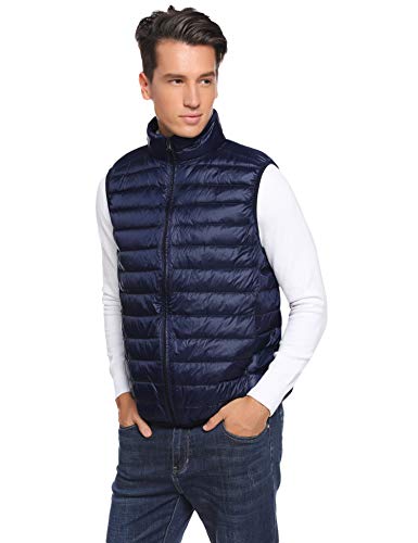 Aibrou Chaleco de Plumas para Hombre Invierno Súper Ligero Chalecos Exteriores Hombre Sin Mangas Compresible Aibrou Chaleco de Plumas para Hombre Invierno Súper Ligero Chalecos Exteriores Hombre Sin Mangas Compresible