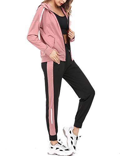 Aibrou Conjunto Chándal de Mujer Sudadera con Cremallera y Pantalones, Trajes de 2 Piezas Deporta Moda de Manga Larga Ropa de salón Corredores, (Rosa Roja , S) Aibrou Conjunto Chándal de Mujer Sudadera con Cremallera y Pantalones, Trajes de 2 Piezas Deporta Moda de Manga Larga Ropa de salón Corredores, (Rosa Roja , S)
